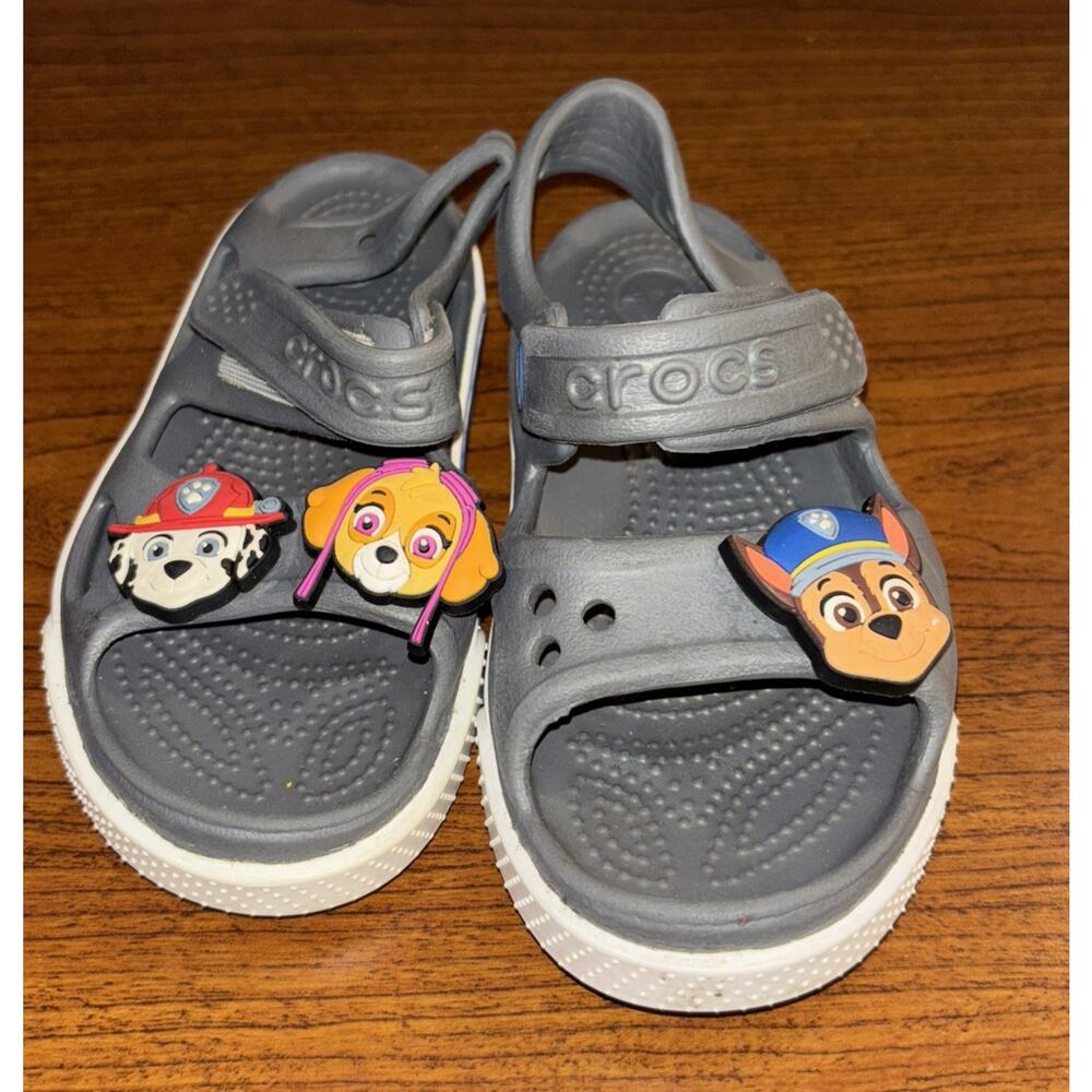 Childrens Boys Girls Size C 8 Gray Paw Patrol CrocBand Sandals Shoes Crocs Kids